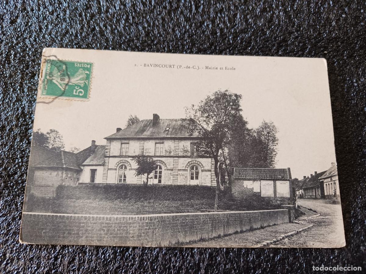 Cartes Postales: 2 bavincourt, mairie et ecole, circulada 1911