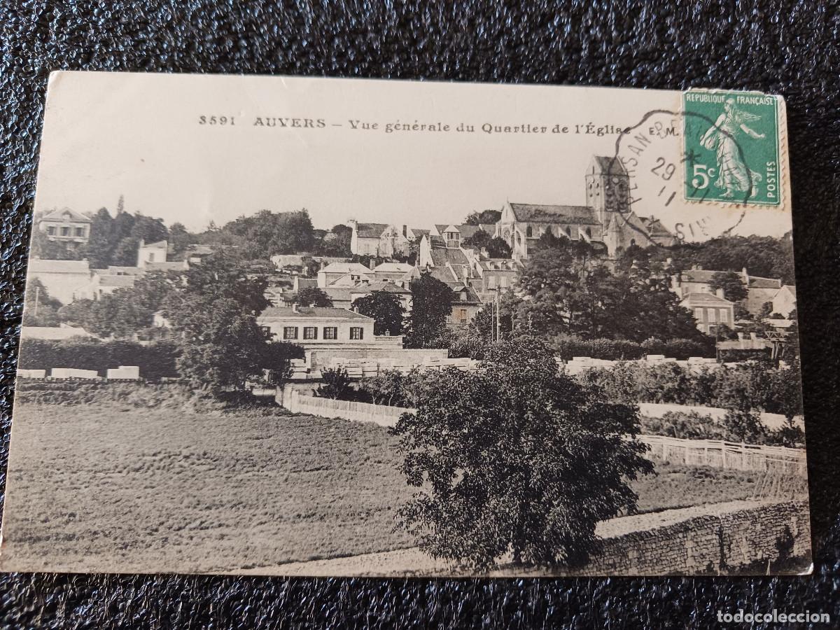Postcards: 3591 auvers vue generale du quartier de l`eglise, circulada 1911 ?