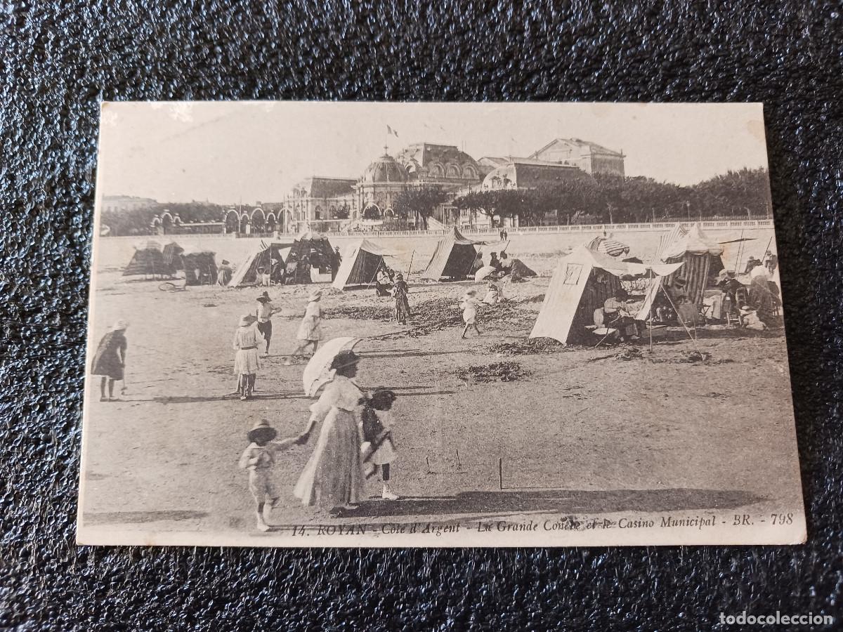 Postcards: 14 royan plage et casino municipal, circulada a&ntilde;os 20