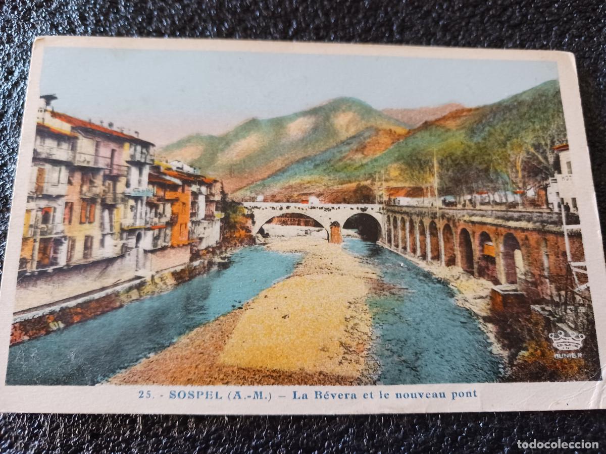 Cartes Postales: 25 sospel la bevera et le nouveau pont, coloreada, escrita