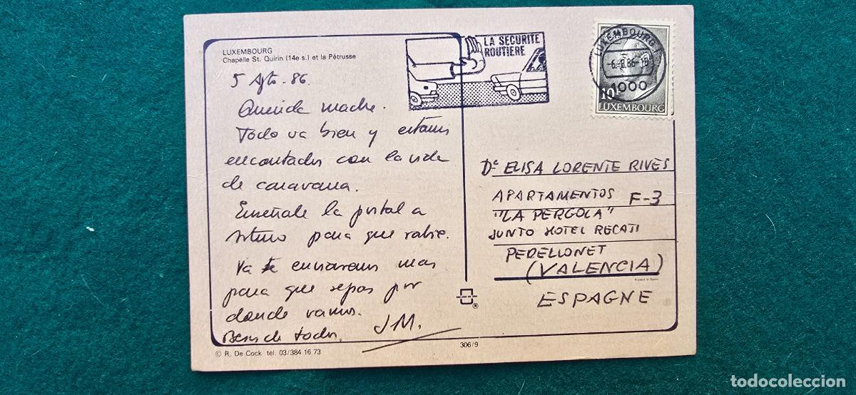 Postales: POSTAL LUXEMBURGO (1986) - Foto 2