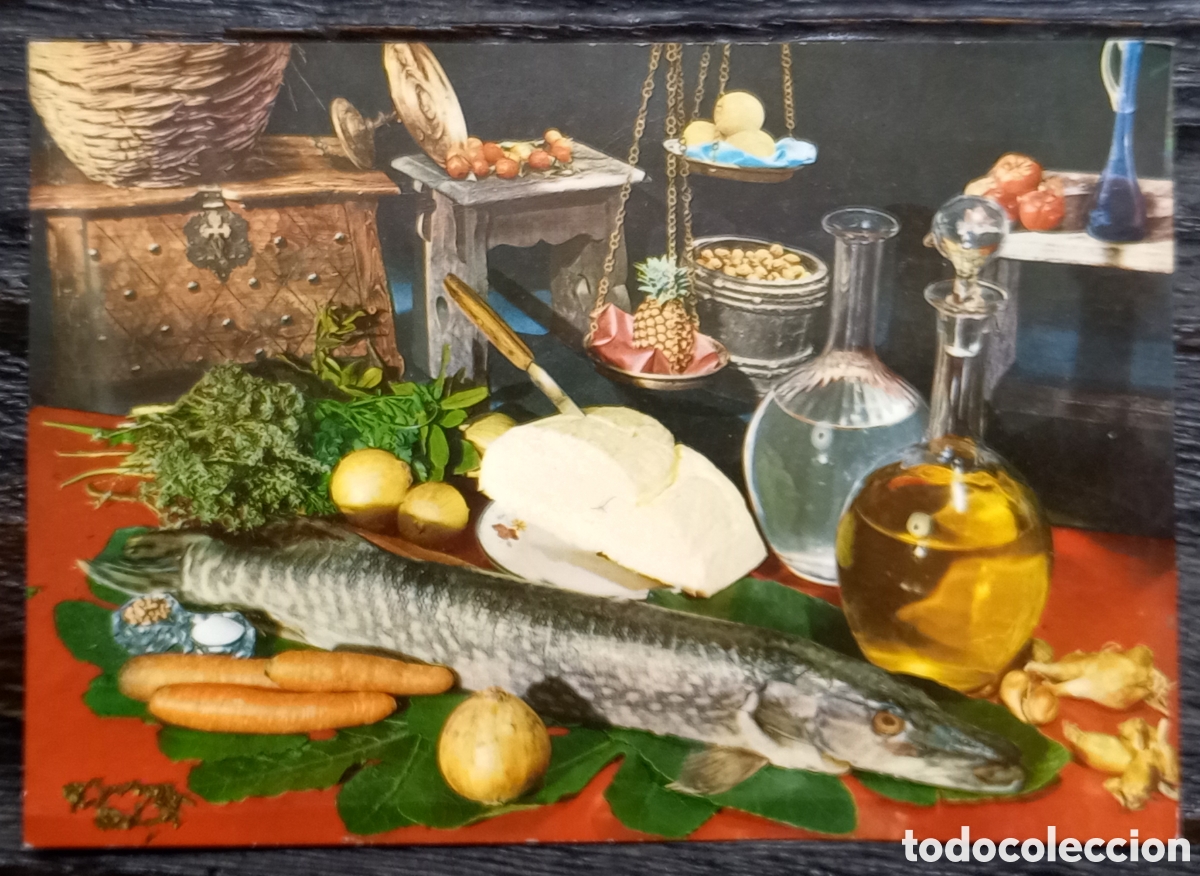 Postales: Tarjeta men&uacute; Le brochet au beurre blanc receta n&deg;17