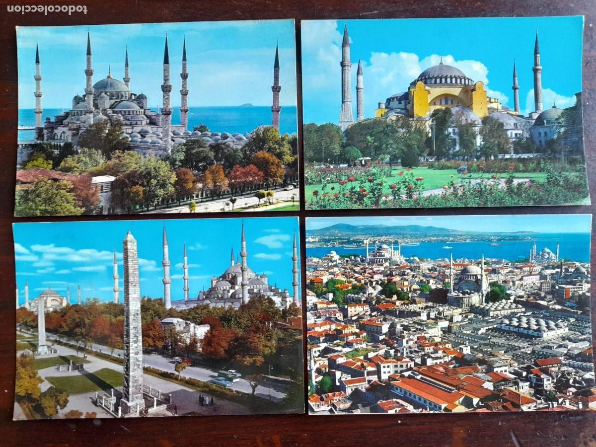 Cartoline: Una postal mezquita azul Saheserleri Sultanahmet Camii Her Hakki Estambul Turkia 4 tarjetas a elegir