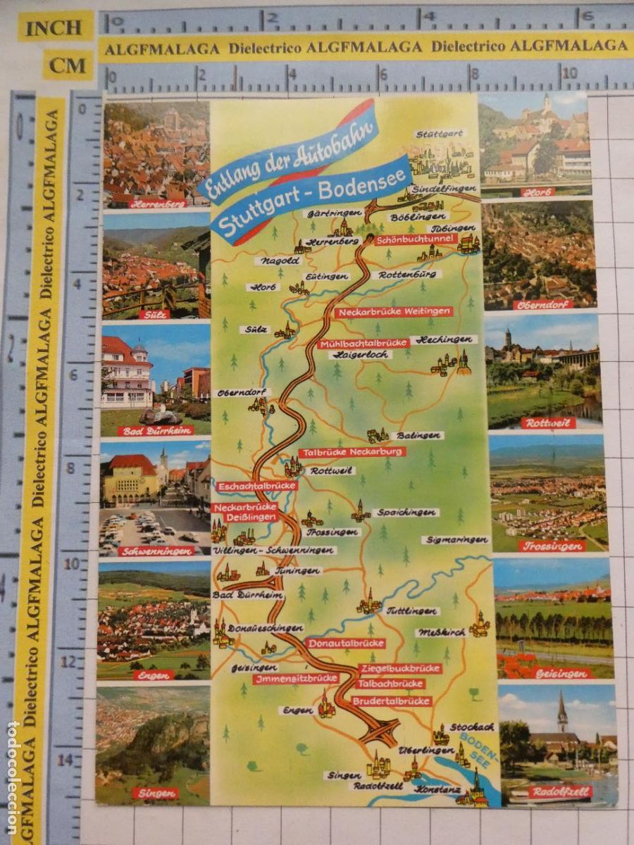 Postais: POSTAL DE ALEMANIA. MAPA PLANO MONUMENTOS CARRETERA STUTTGART BODENSEE. 2667
