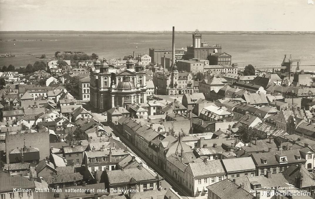 Cartoline: Kalmar. Utsikt. Domkyrkan. Suecia. 9x14 cm. Postal. Sin escribir. 1940 aprox.