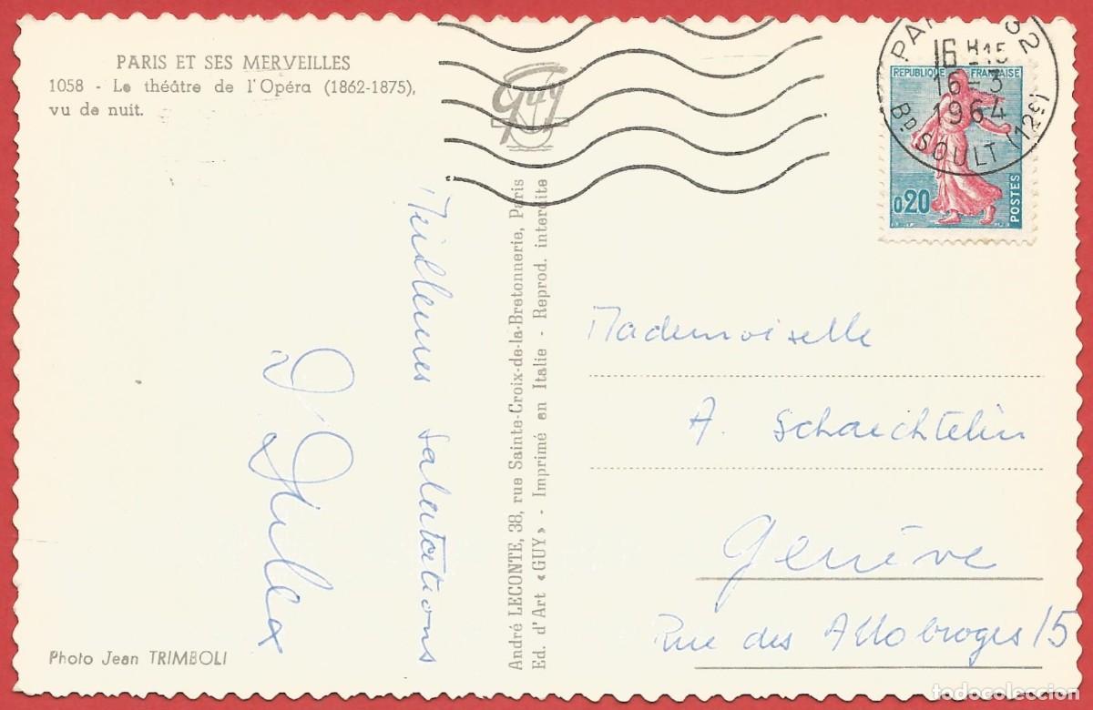 Postales: Francia - Paris : Teatro de la &oacute;pera - Foto 2