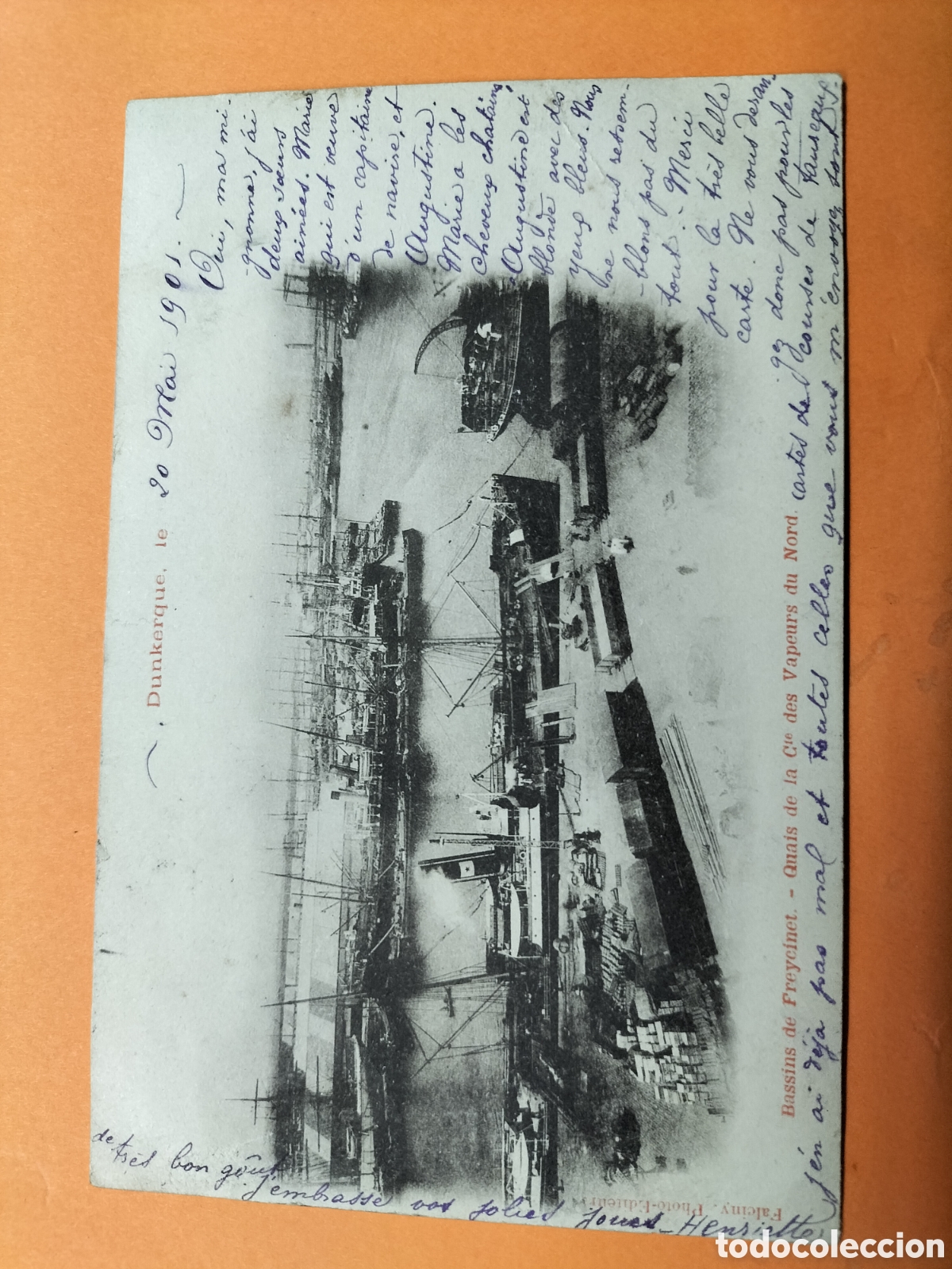 Postales: Dunkerque. Postal del muelle.1901. - Foto 2