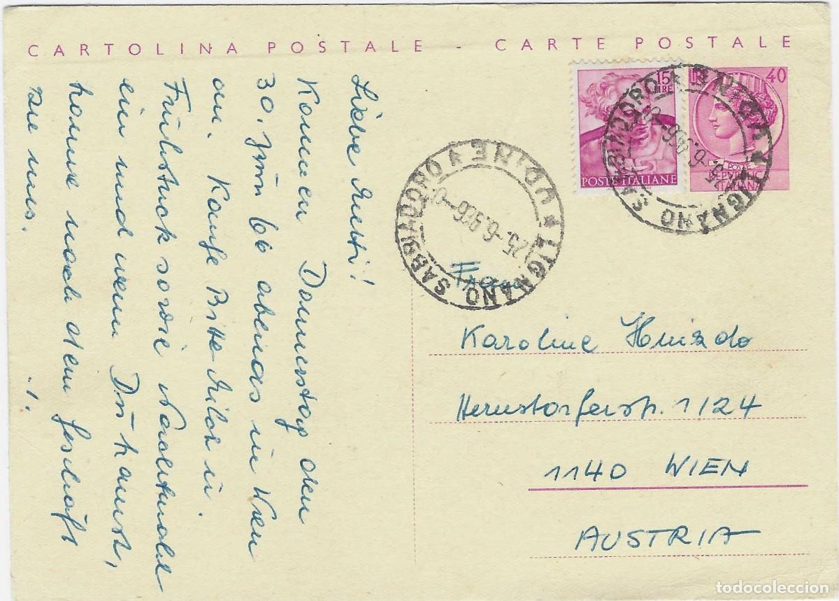 Cartes Postales: ITALIA 1960 - CARTULINA POSTAL CIRCULADA Y ESCRITA