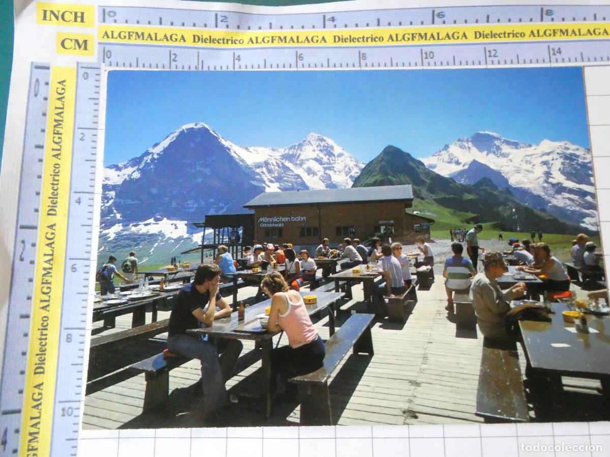Postales: POSTAL DE SUIZA. GRINDELWALD BERGRESTAURANT M&Auml;NNLICHEN BAHN. 1642