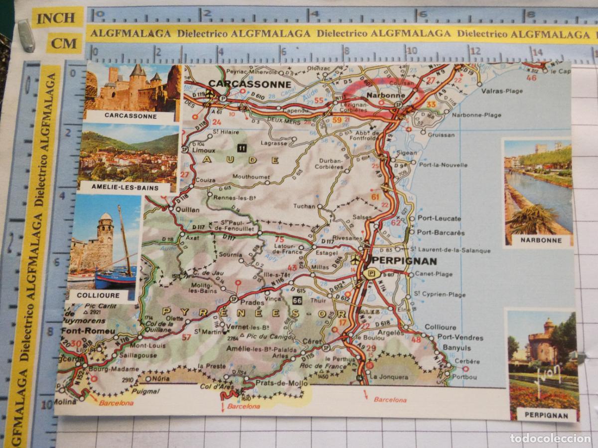 Postkarten: POSTAL DE FRANCIA. MAPA PLANO LANGUEDOC ROUSSILLON. 1728