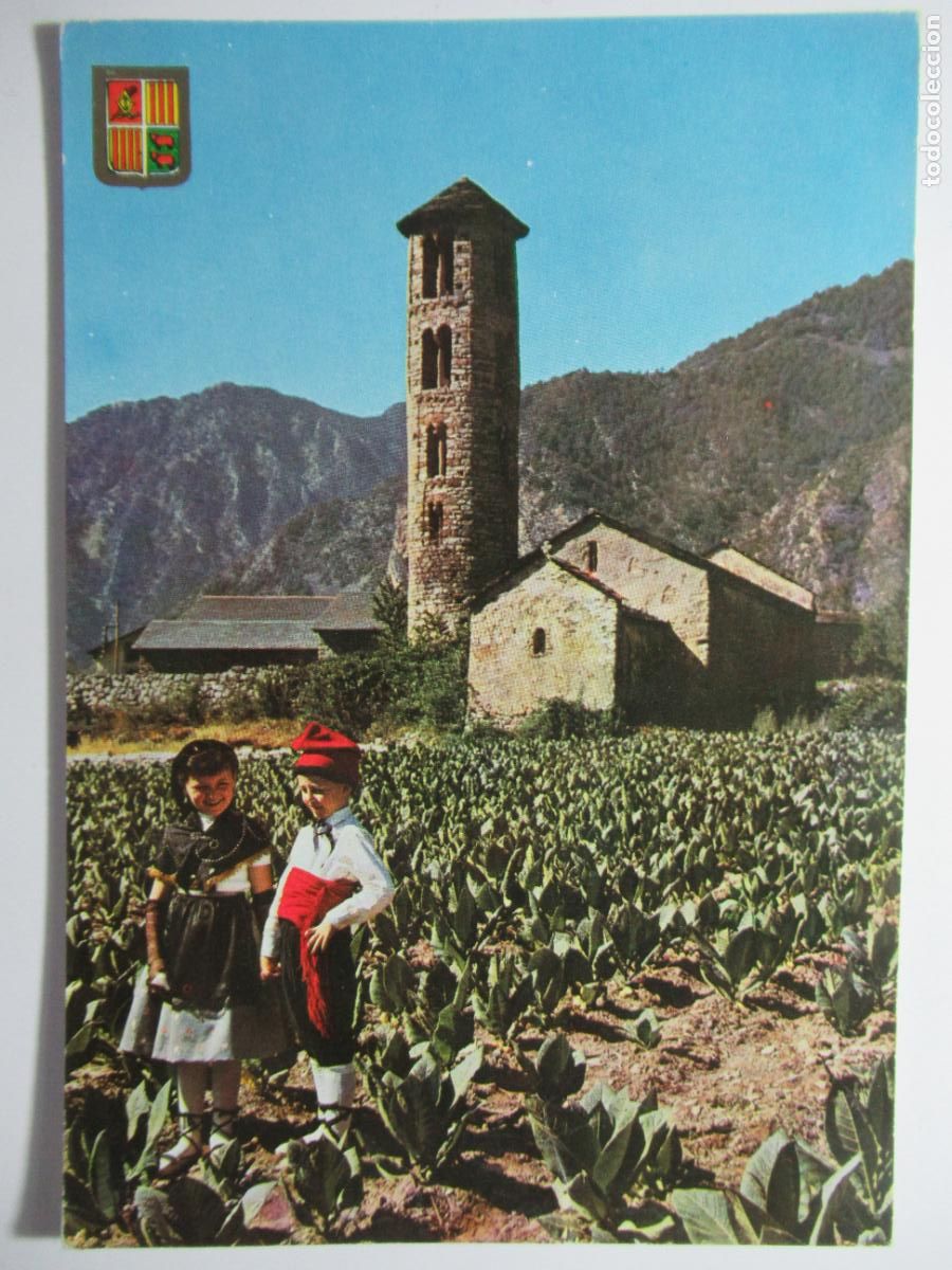 Cartoline: Valls d'Andorra - Santa Coloma. El Mil.lenari. Campanar rom&agrave;nic