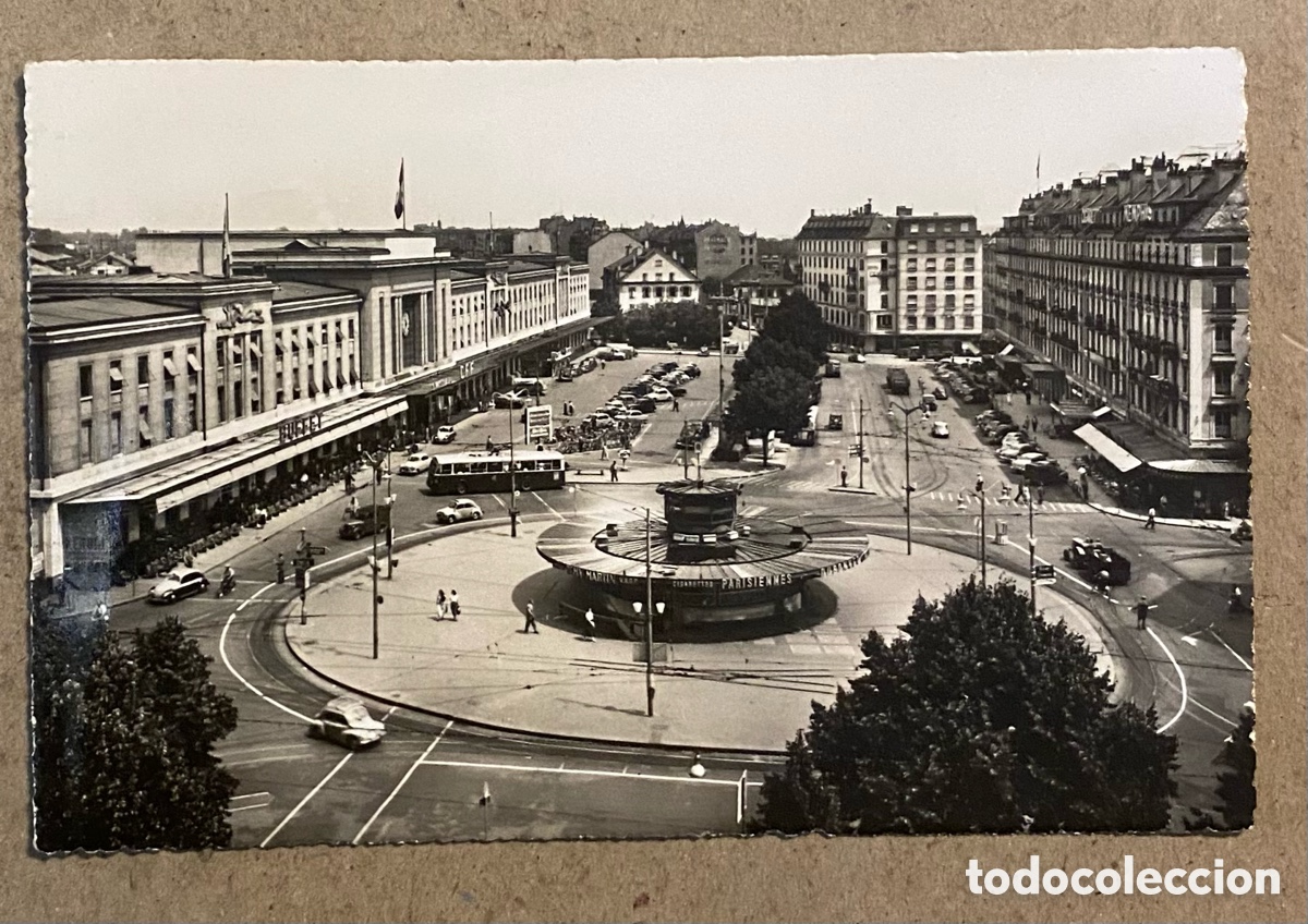 Postais: GENEVE (SUIZA) PLACE ET GARE CORNAVIN. POSTAL CIRCULADA EN 1957. EDITIONS JAEGER.