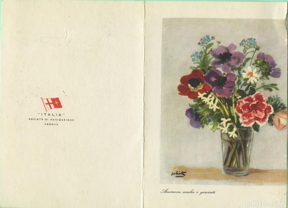 Postales: Tarjeta postal. An&eacute;monas, axaleas y jacintos. Sin circular ni escribir. ED. &rdquo;ITALIA&rdquo;. Compa&ntilde;&iacute;a navie