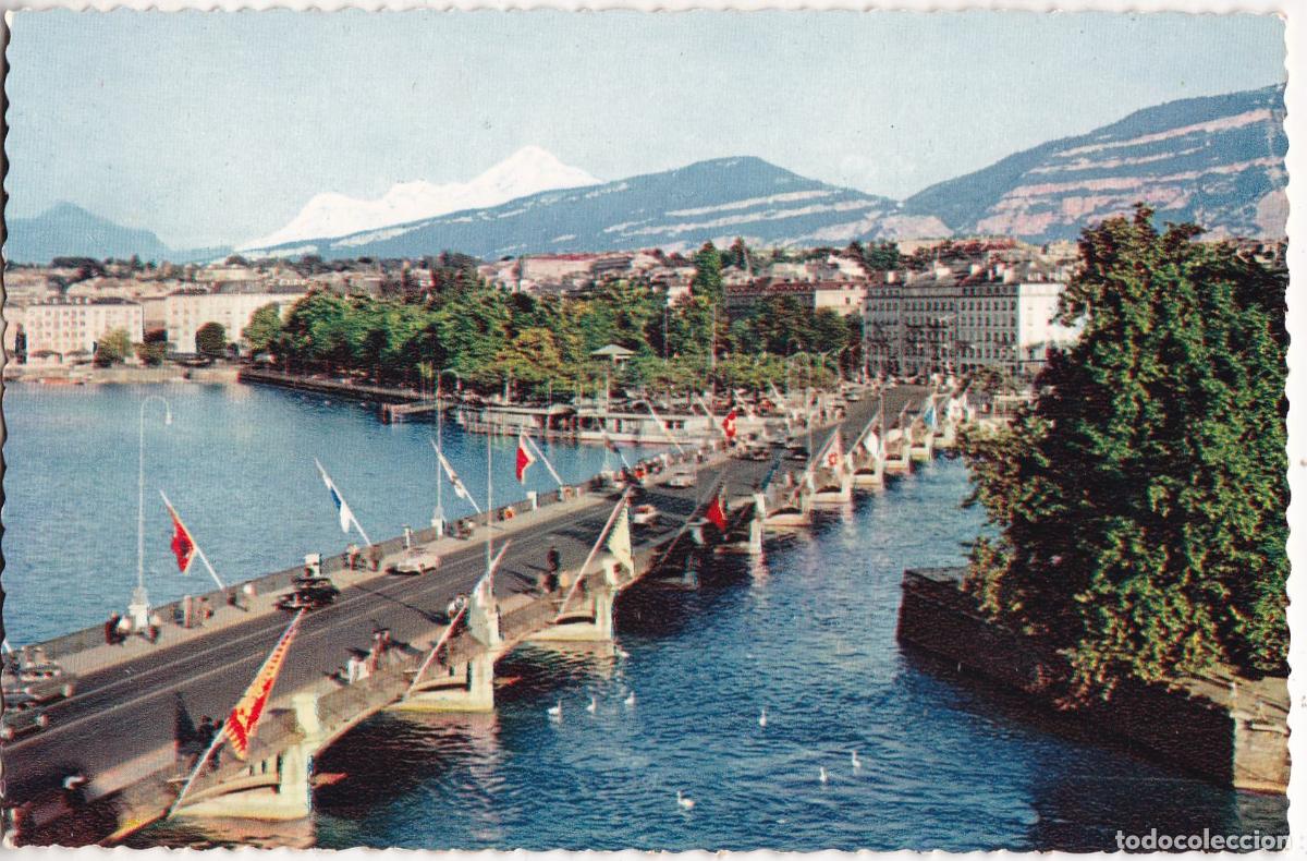 Postales: SUIZA, GINEBRA, EL PUENTE DEL MONT-BLANC &ndash; EDITIONS C.SARTORI N&ordm;3013 &ndash; S/C