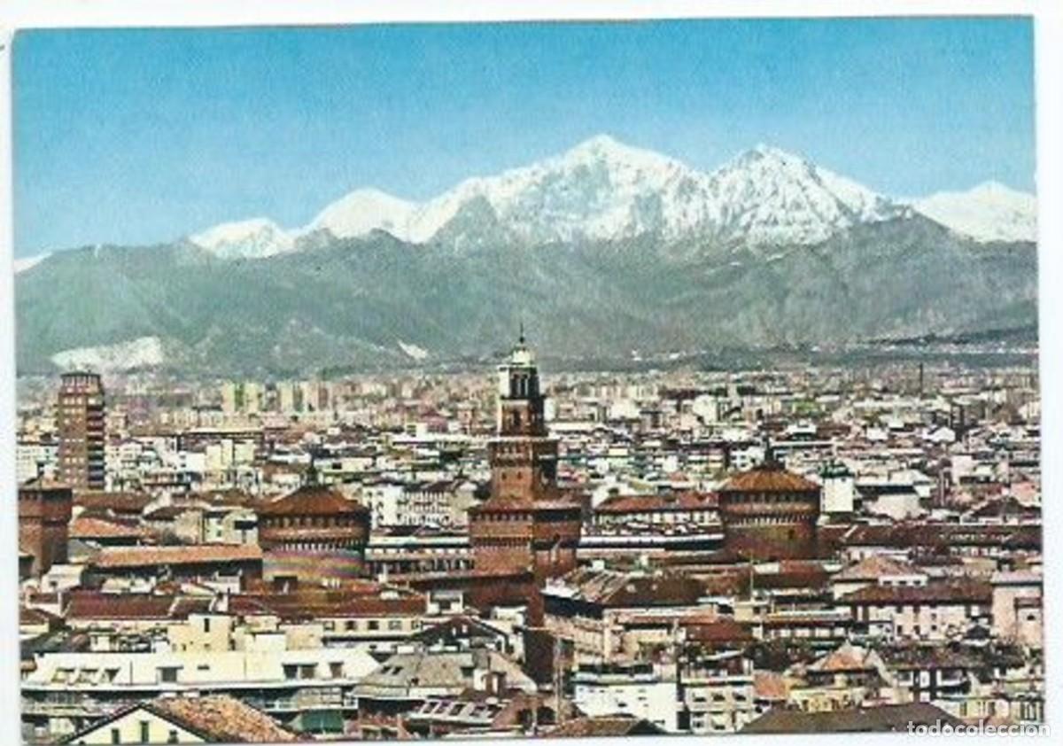 Postcards: THE CASTLE AND THE GRIGNA IN THE BACKGROUND.-MILANO / ITALIA