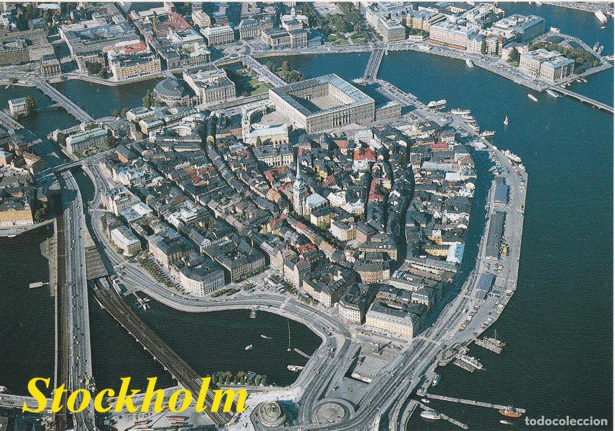 Postkarten: SUECIA, STOCKHOLM, VISTA SOBRE LA ESCLUSA Y LA CIUDAD VIEJA &ndash; VYER 114 &ndash; S/C