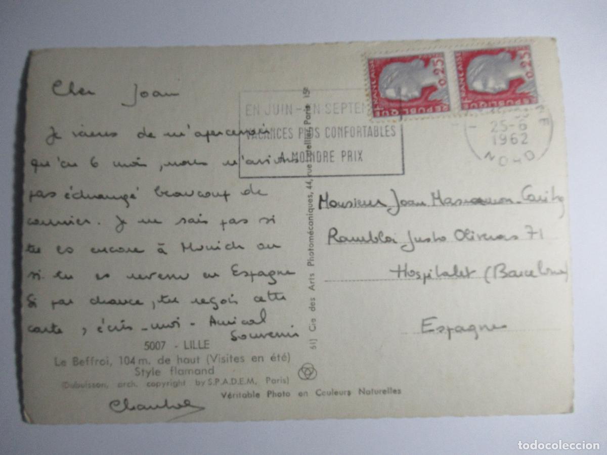 Postales: Lille - Le Beffroi - circulada - Foto 2