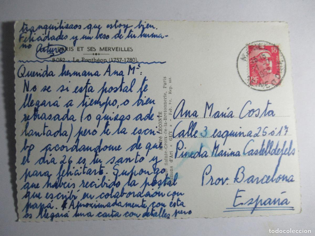 Postales: Paris - Le Panth&eacute;on - Circulada - Foto 2