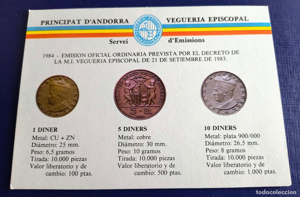 Postales: POSTAL DE MONEDAS - PRINCIPADO DE ANDORRA / SIN CIRCULAR