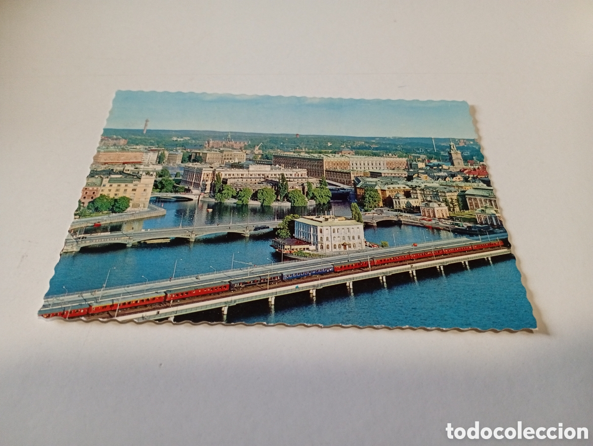 Postales: Postal Estocolmo puentes,tren - Foto 1