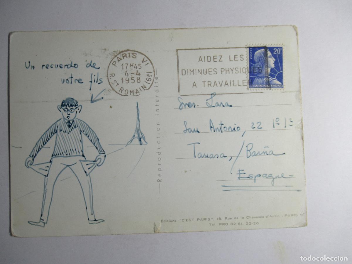 Postales: Par&iacute;s - pintura - Circulada - Foto 2