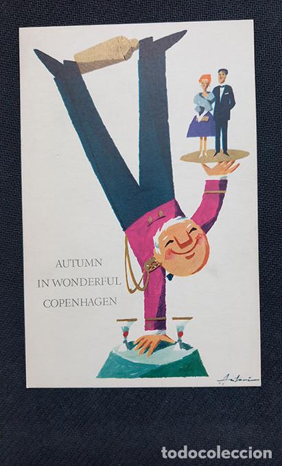 Postales: Ib Antoni. The Bartender. Autumn in wonderful Copenhagen. Original postcard