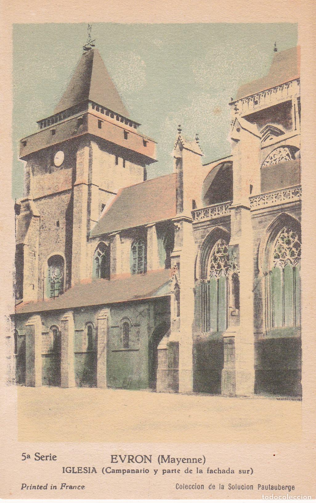 Postales: FRANCIA, EVRON, IGLESIA &ndash; (COLECCI&Oacute;NDE LA SOLUTION PAUTAUBERGE)&nbsp;- 5&ordf; SERIE