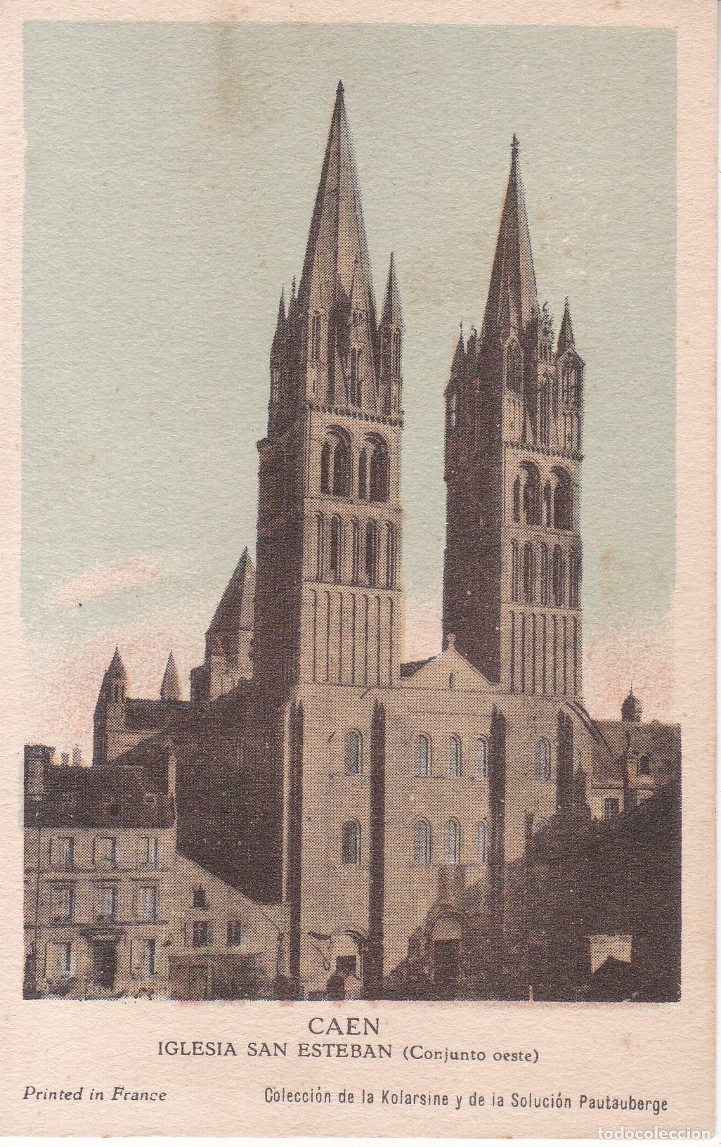 Postales: FRANCIA, CAEN, IGLESIA DE SAN ESTEBAN &ndash; (COLECCI&Oacute;N DE LA KOLARSINA Y DE LA SOLUTION PAUTAUBERGE)