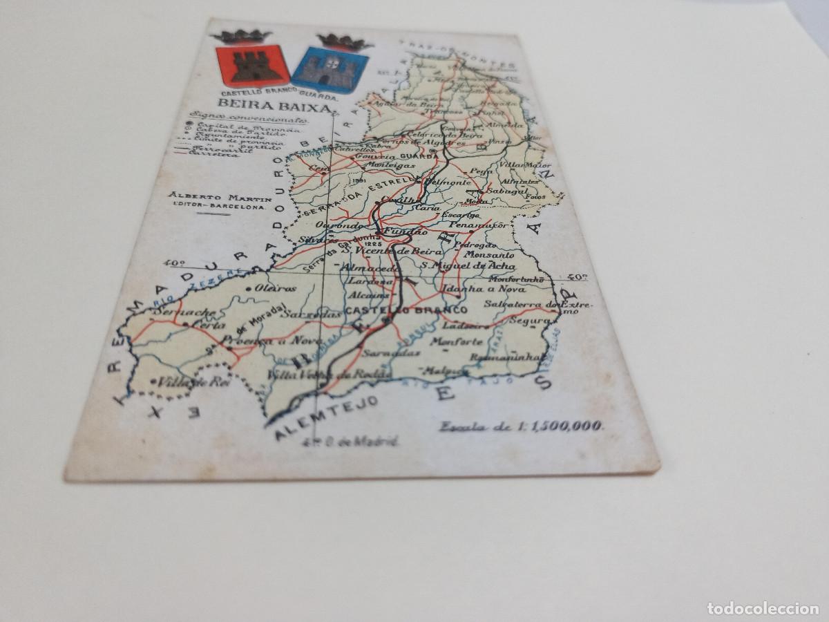 Postales: PORTUGAL - POSTAL BEIRA BAIXA - ATLAS GEOGR&Aacute;FICO DE ESPA&Ntilde;A Y PORTUGAL
