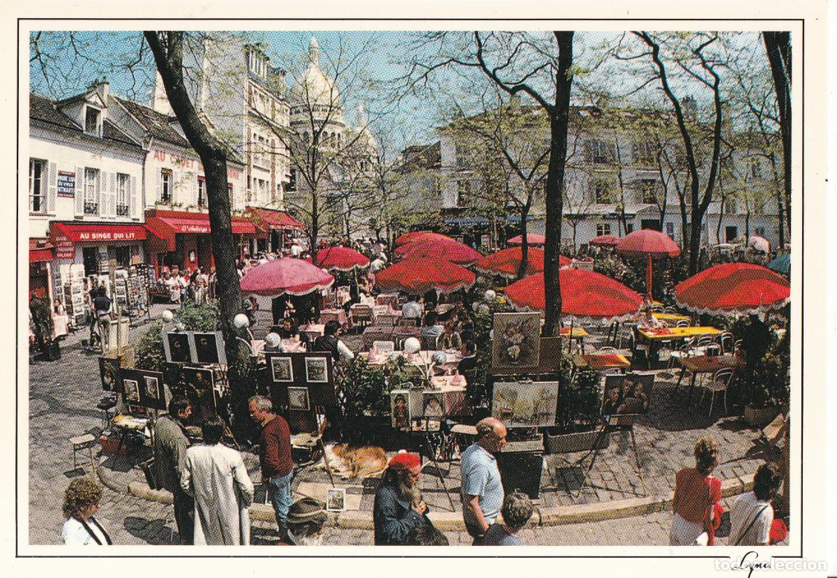Postales: FRANCIA, PARIS, PLACE DU TERTRE, AL FONDO BAS&Iacute;LICA SAGRADO CORAZ&Oacute;N &ndash; ED.LYNA N&ordm;1403 &ndash; S/C
