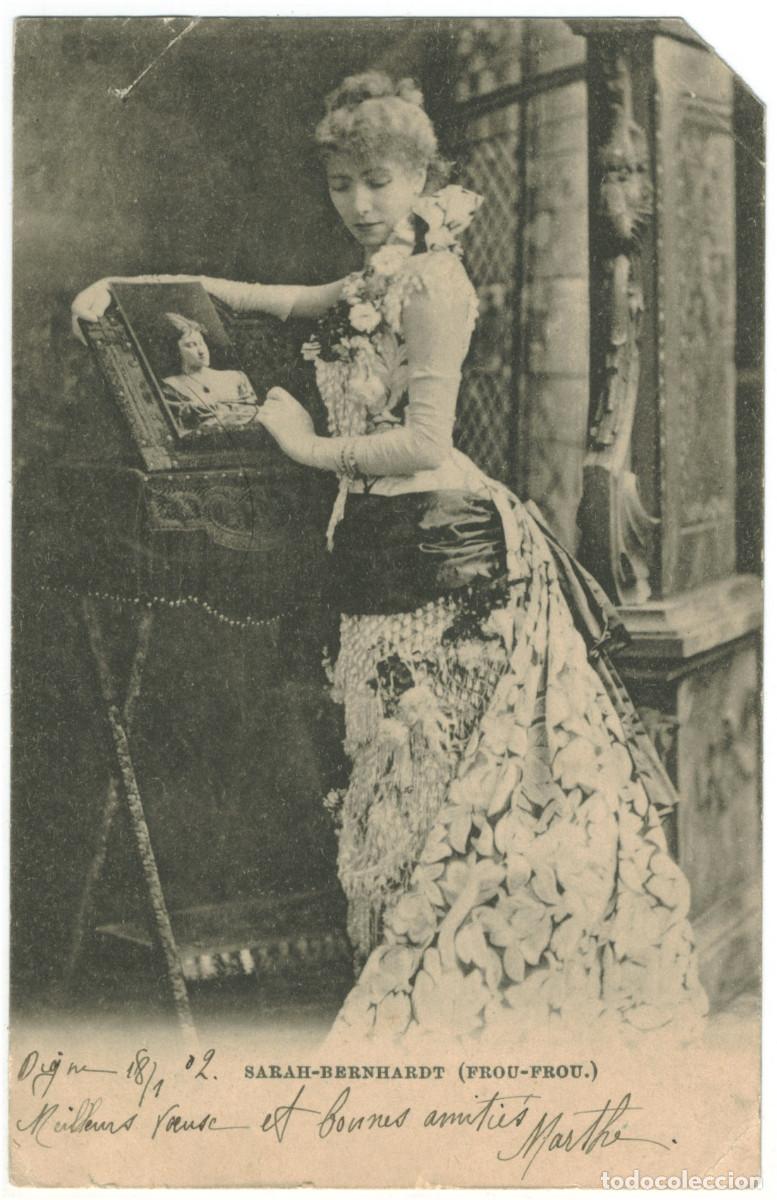 Postales: Postal actriz BERNHARDT, Sarah_Sin datos. In Frou-Frou (1902) Defectos
