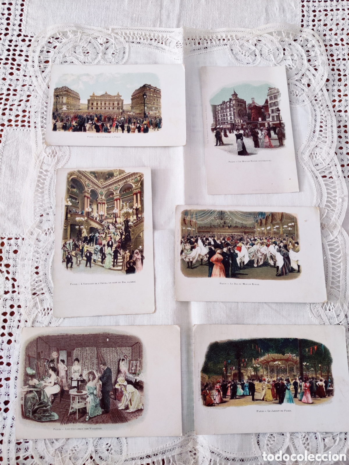 Postales: Lote de 6 Postales Paris 1900 - Foto 1