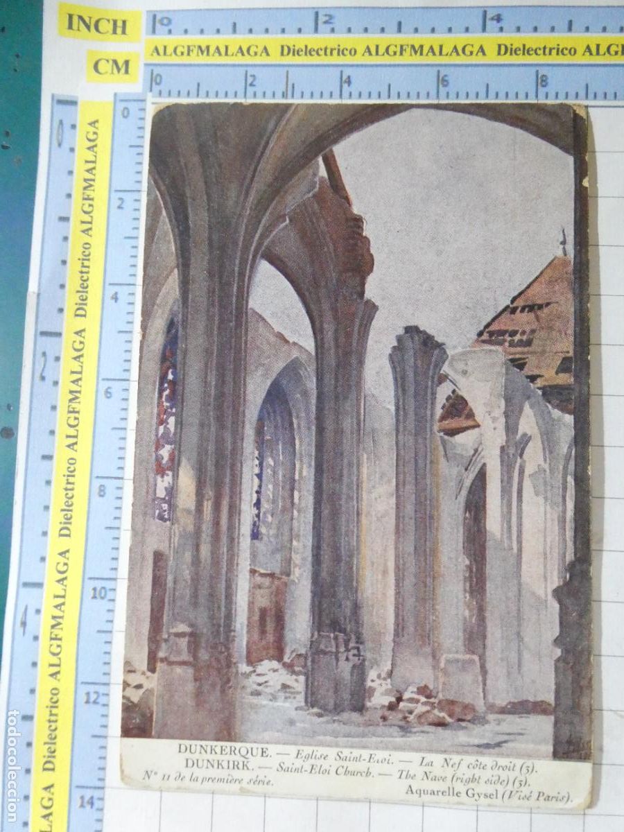 Postkarten: POSTAL DE B&Eacute;LGICA. DUNKERKE DUNKIRK IGLESIA SAINT ELOI DESTRUIDA. 2645