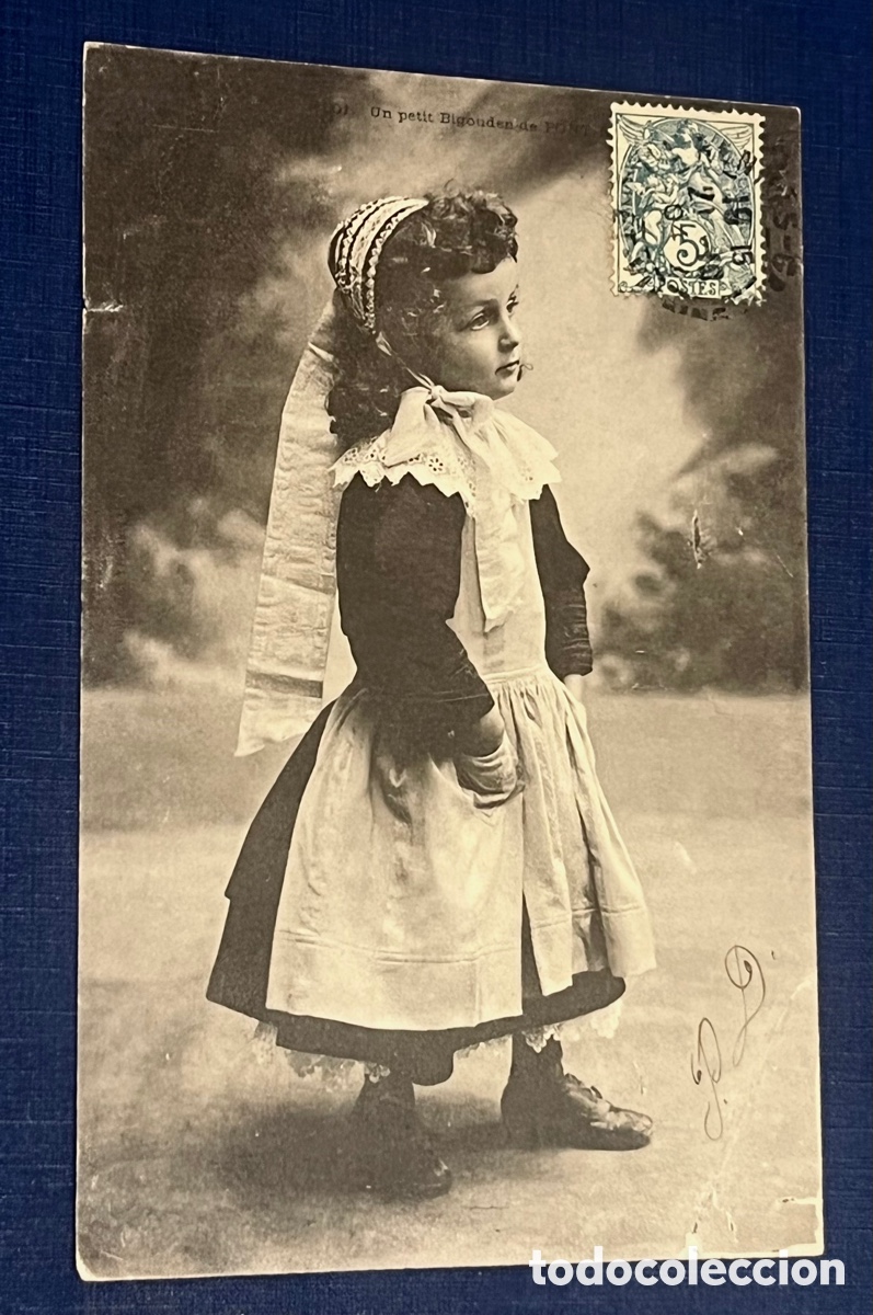 Postales: POSTAL: FRANCIA - UN PETIT BIGOUDEN - PONT L'ABB&Eacute;