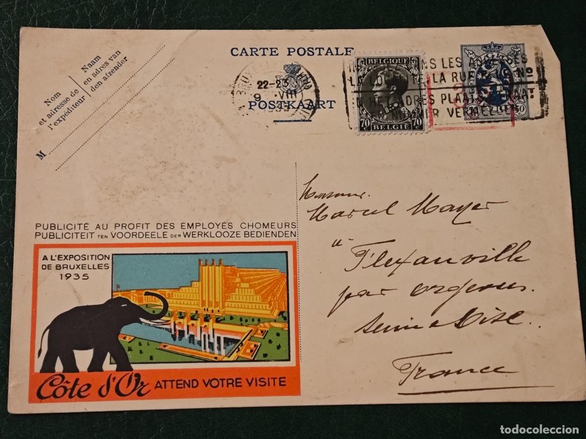Postales: 1935 Postal de B&eacute;lgica