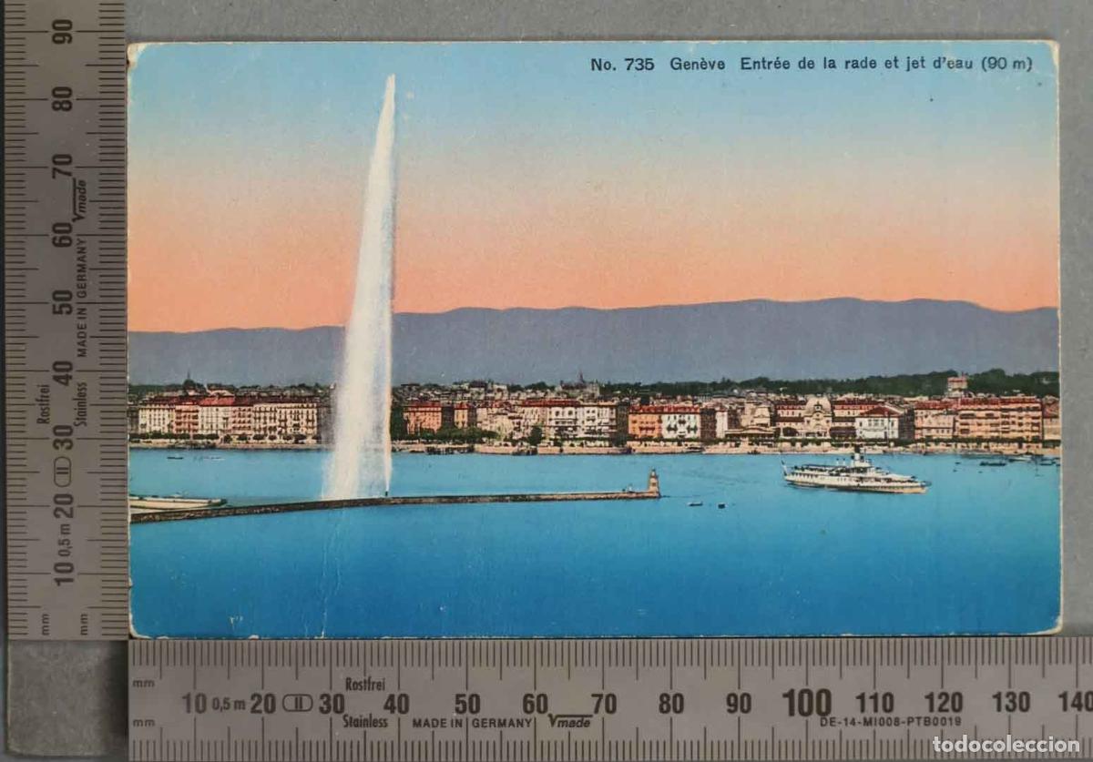 Postkarten: POSTAL. GENEVE ENTREE DE LA RADE ET JET D&acute;EAU