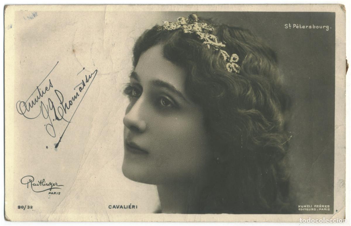 Postais: Postal soprano CAVALI&Eacute;RI, Lina_Kunzli. 90-32. St. Petersbourg. Photo Reutlinger (1904)