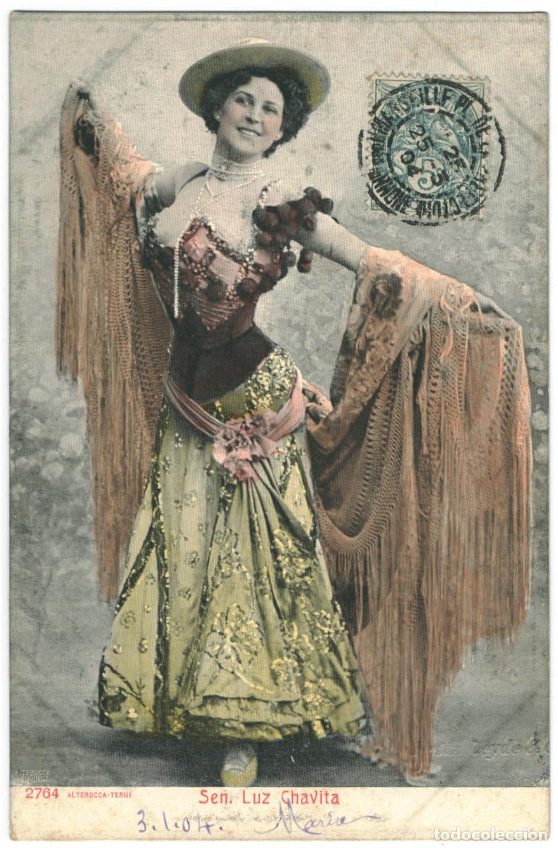 Postais: Postal actriz CHAVITA, Luz_Alterocca-Terni. 2764 (1904)