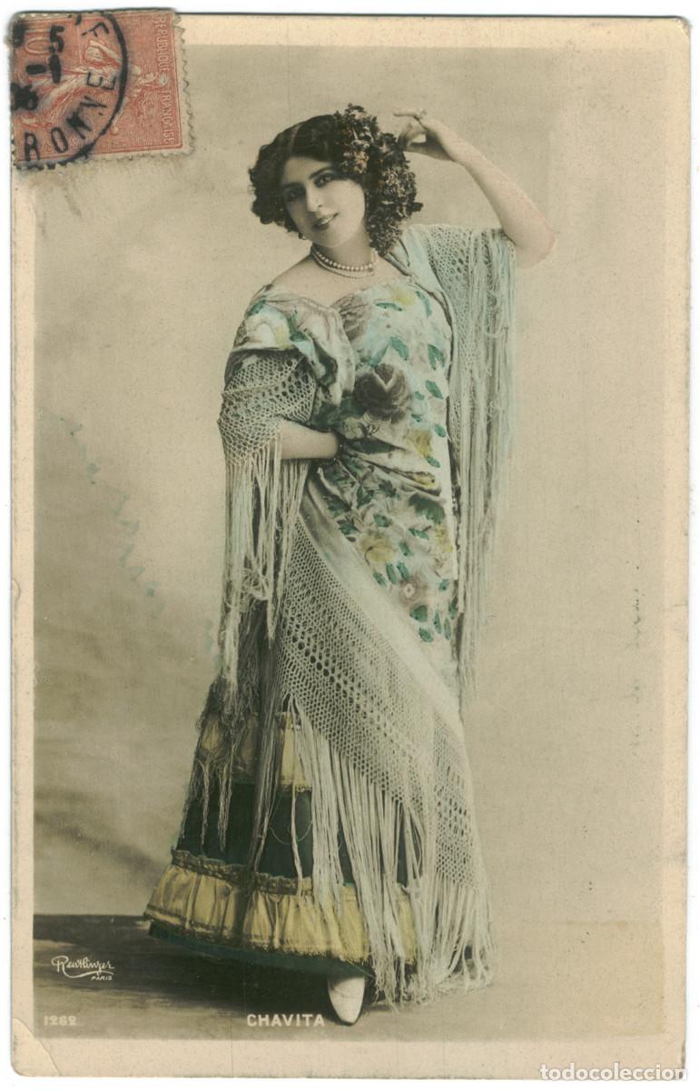 Cartoline: Postal actriz CHAVITA, Luz_SIP. 1262. Photo Reutlinger (1906)