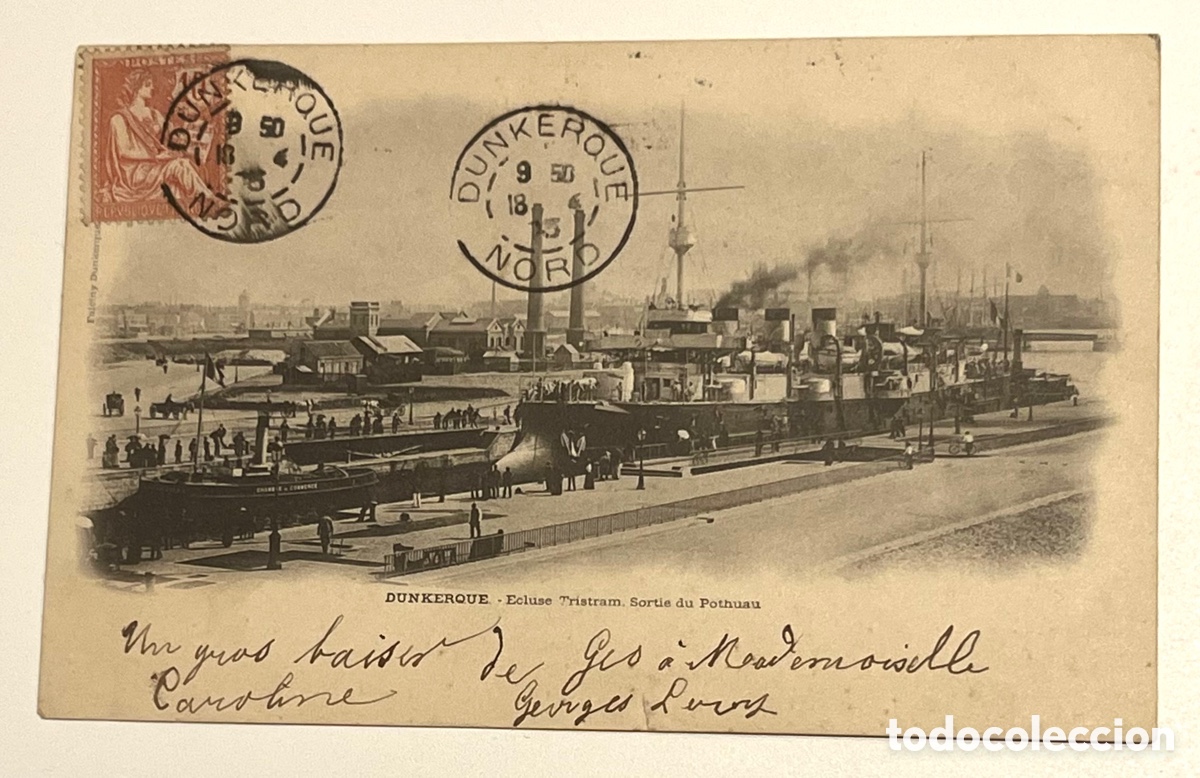Postales: DUNKERQUE: ECLUSE TRISTRAM. SORTIE DU POTHUAU - Foto 1