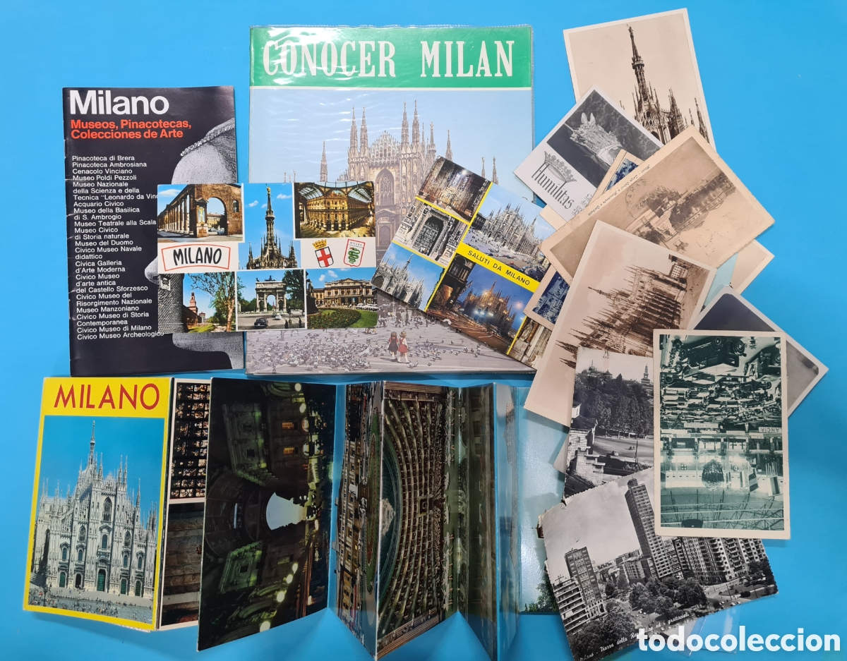 Postales: MILAN - ITALIA - LOTE LIBRO + 39 POSTALES ANTIGUAS Y MODERNAS + FOLLETO - VER FOTOS