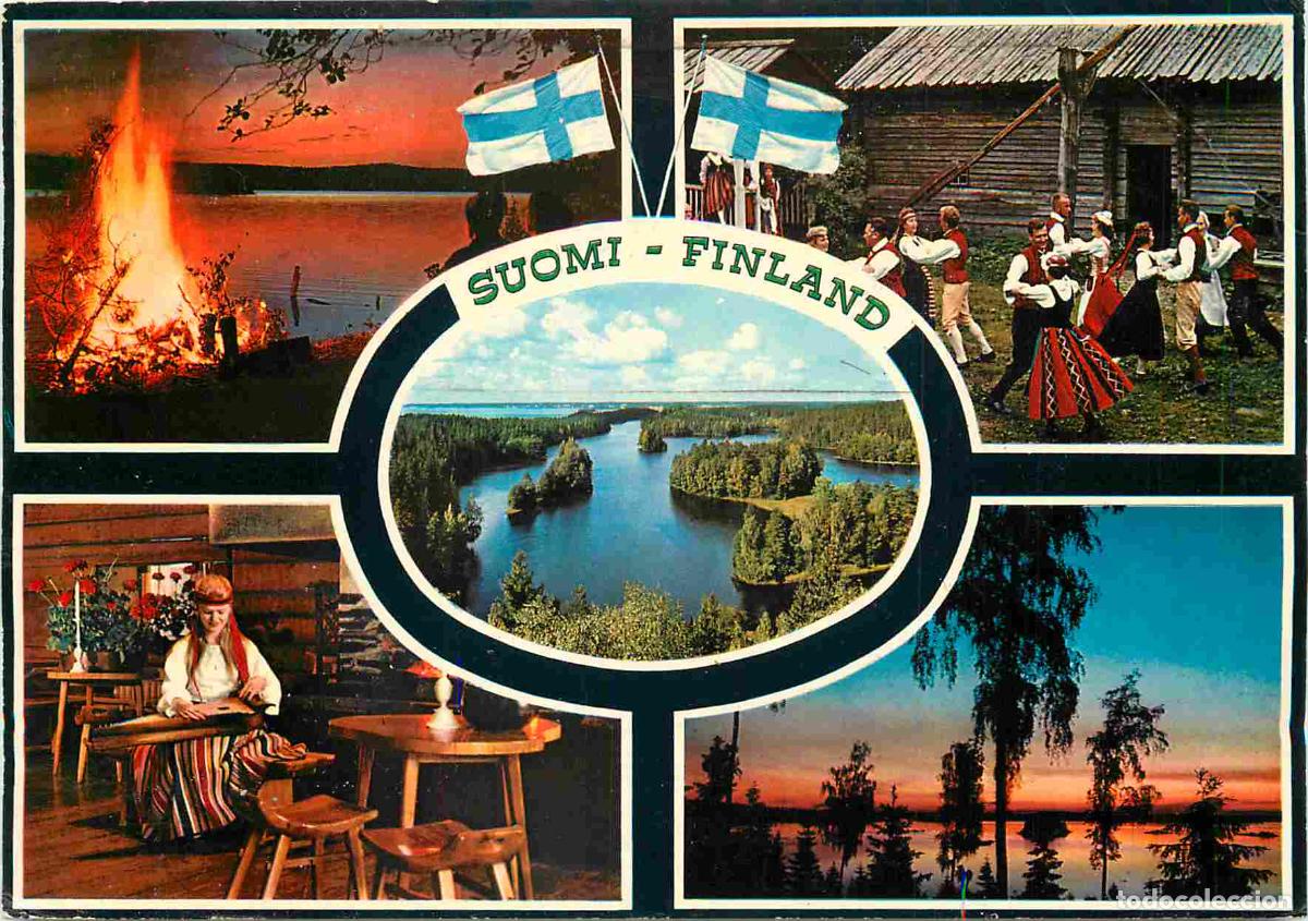 Postales: Finlande - Multivues - Folkore - Drapeau finlandais - Feu - Suomi - Finland - CPM - Voir Scans Recto