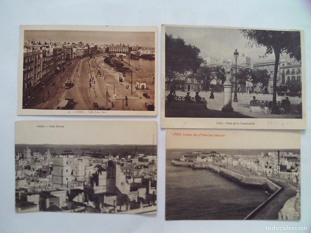 Postkarten: (LOTE 12) 4 TARJETAS POSTALES DE CADIZ EN BLANCO Y NEGRO S/C
