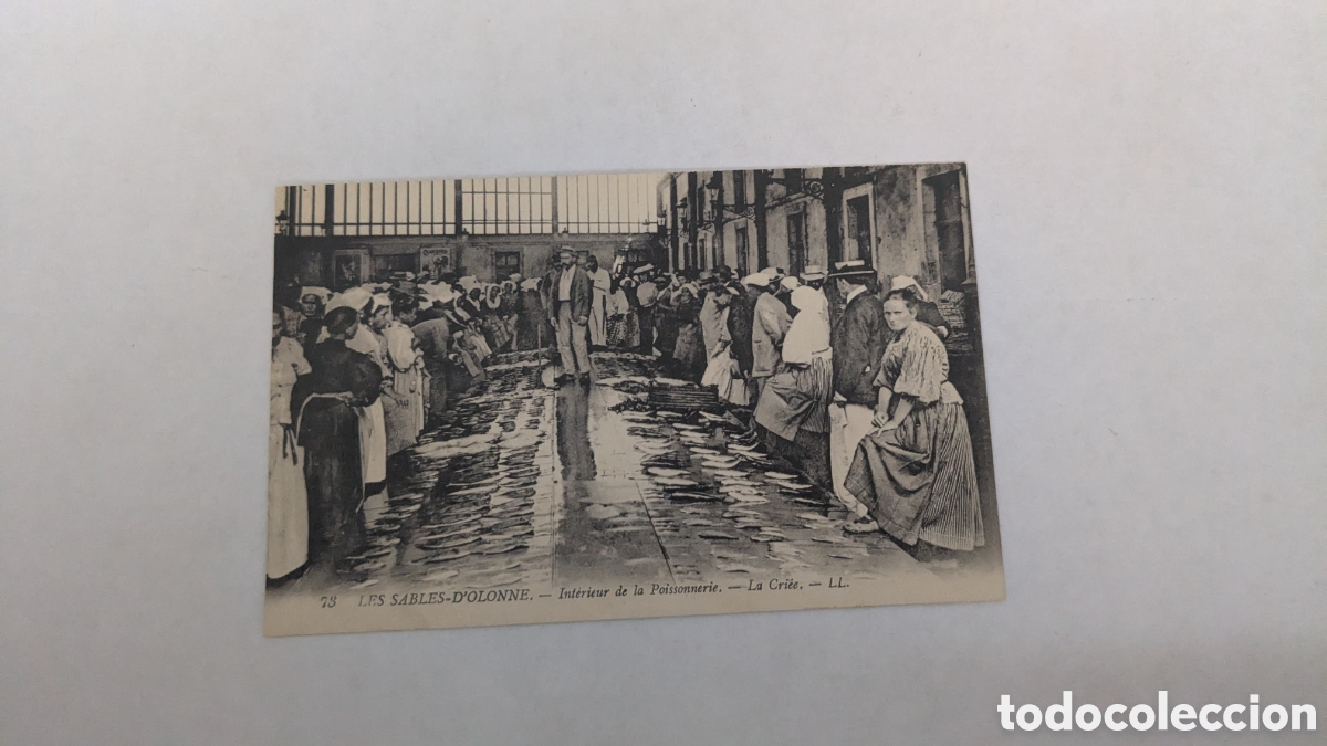 Postales: Francia - LES SABLES-D'OLONNE. Interior de la Lonja del Pescado. La subasta.