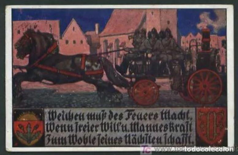 Postales: Alemania. *Grupo de bomberos* Ed. Deutscher Schulberein n&ordm; 506. Circulada.