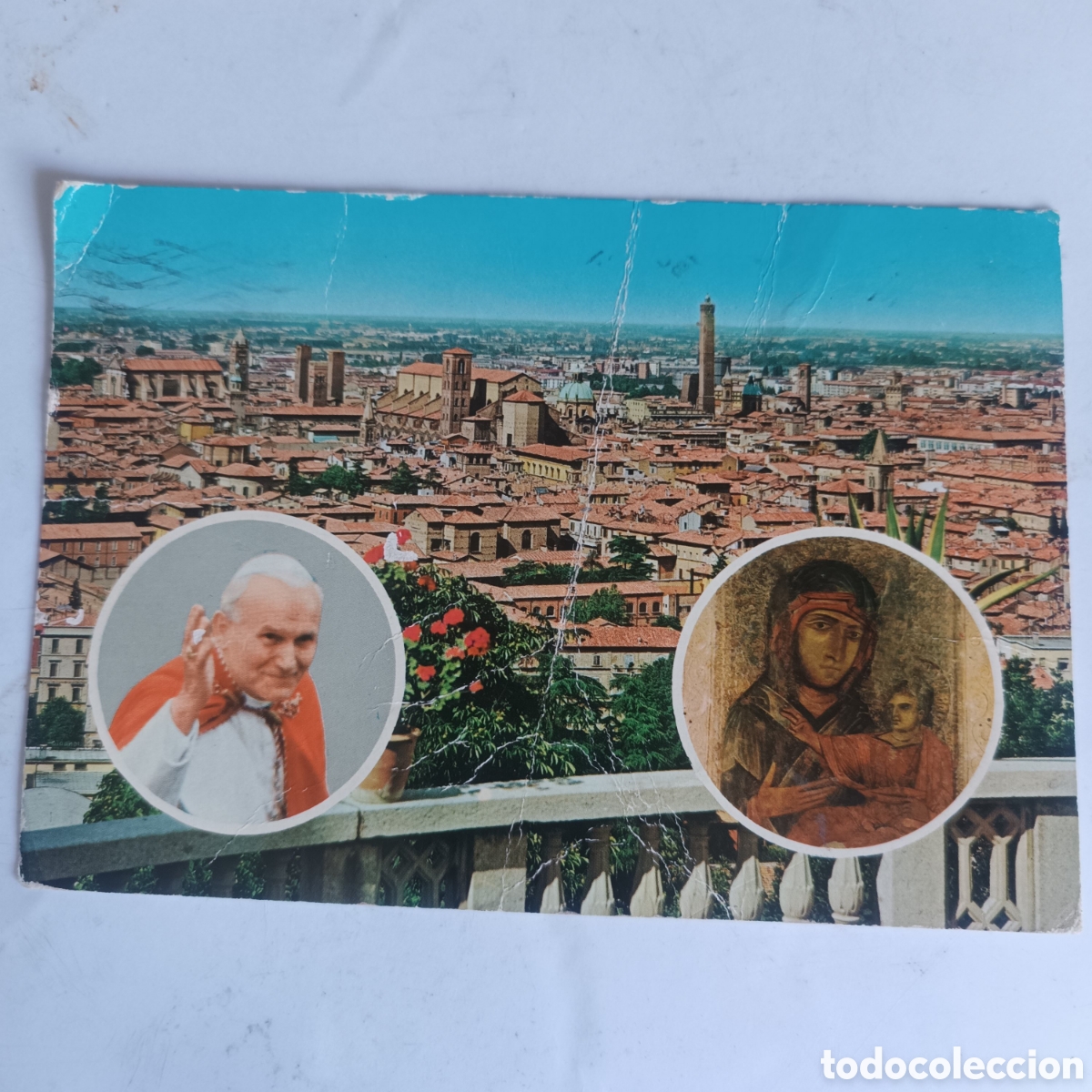 Postais: Postal del papa a&ntilde;o 1982 vista Saluti de Bologna