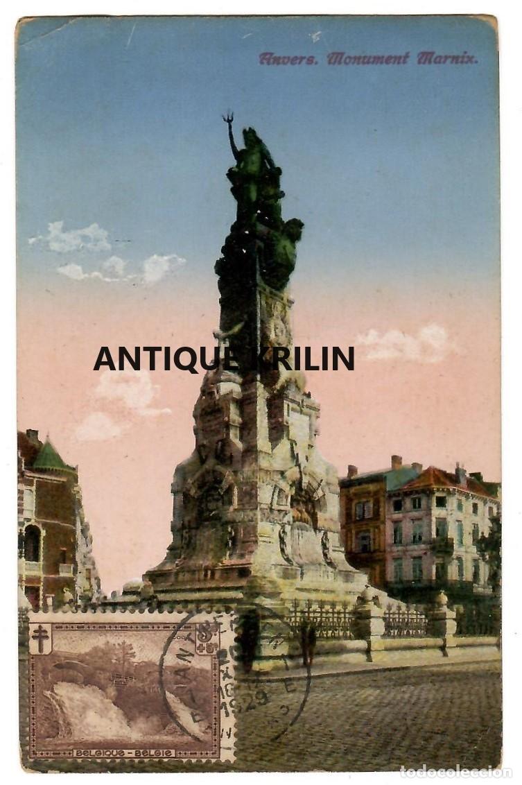 Postales: BELGICA / ANVERS / MONUMENT MARNIX - Foto 1