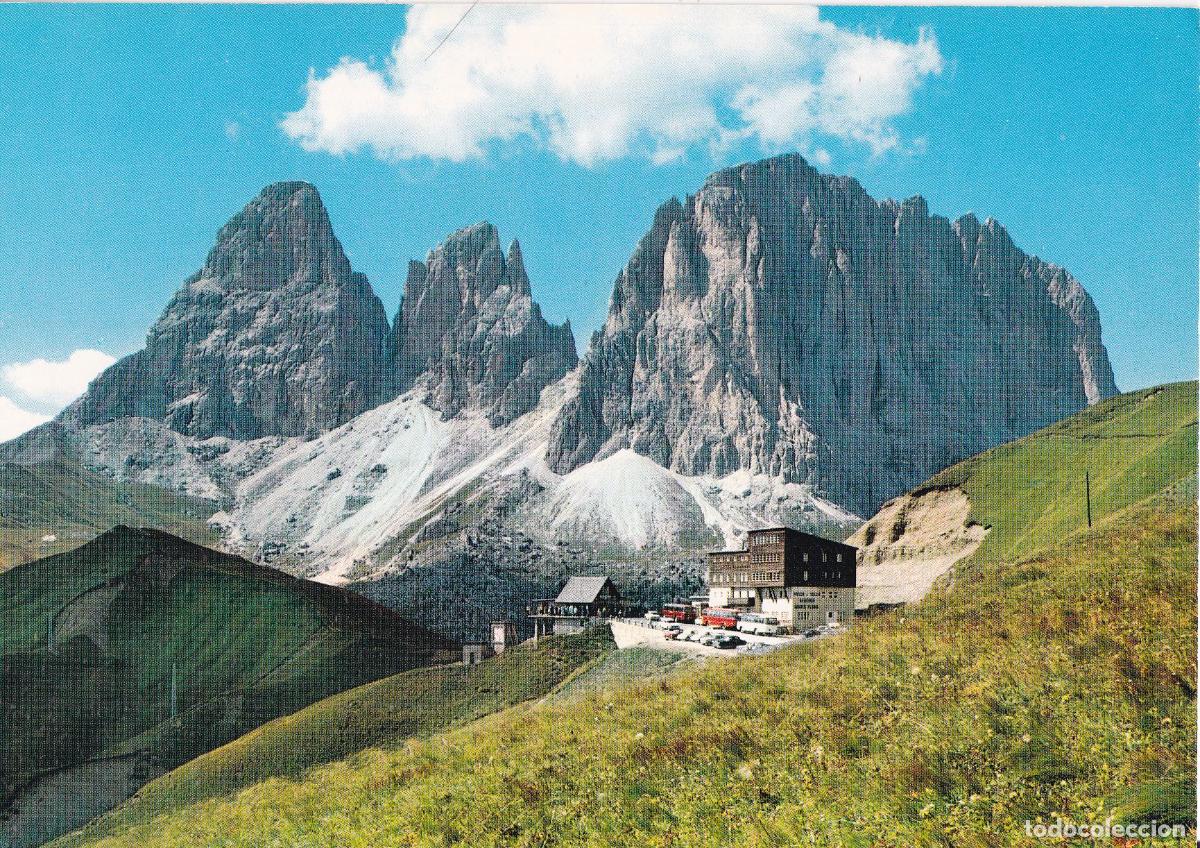 Postkarten: ITALIA, DOLOMITI, REFUGIO MARIA FLORA AL PASEO DI SELLA (2240m.) - ESCRITA 1969