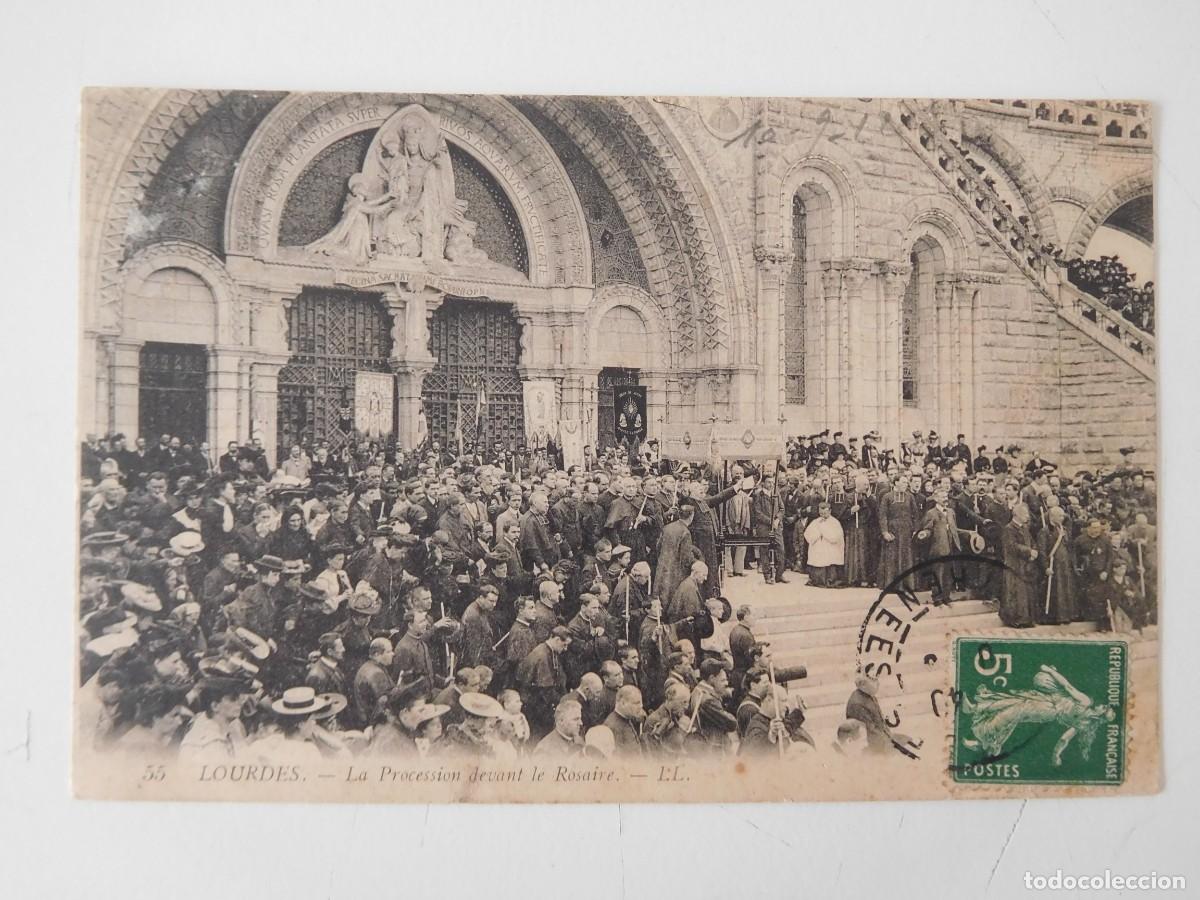 Postales: Francia. Lourdes. La procession devant le rosaire. - Foto 1