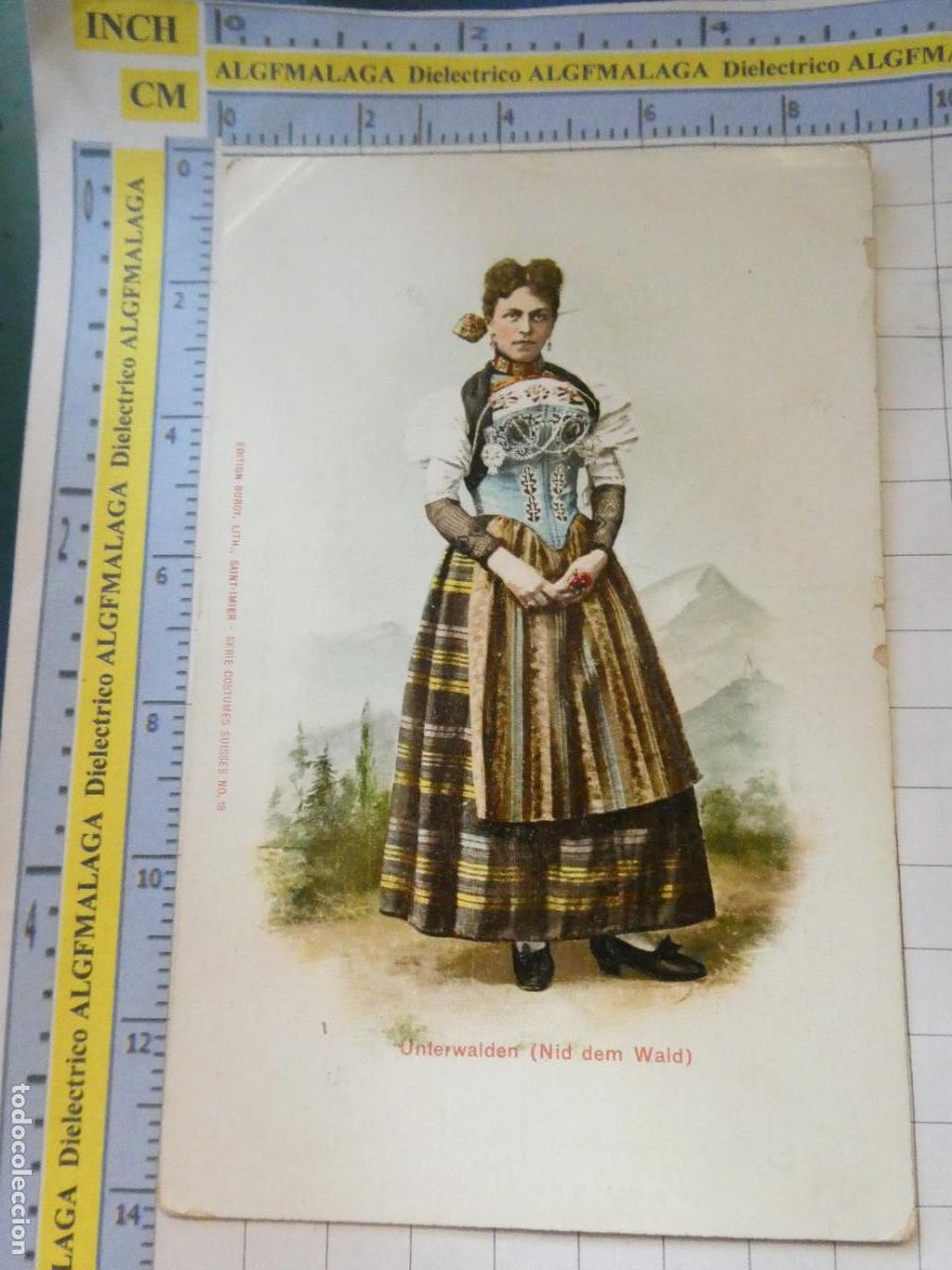 Cartoline: POSTAL DE SUIZA. SIGLO XIX - 1905. UNTERWALD MUJER TRAJE T&Iacute;PICO . 1258